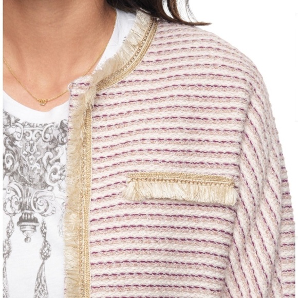 [Juicy Couture] Stripe Tweed Fringe Jacket - Picture 7 of 7